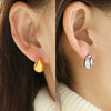 Wholesale 316L Stainless Steel Dropshaped Earrings French Retro Light Luxury Style Electroplated For Women