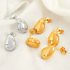 Wholesale 316L Stainless Steel Dropshaped Earrings French Retro Light Luxury Style Electroplated For Women