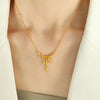 Wholesale 316L Stainless Steel Dropshaped Electroplated Simple Clavicle Necklace For Women