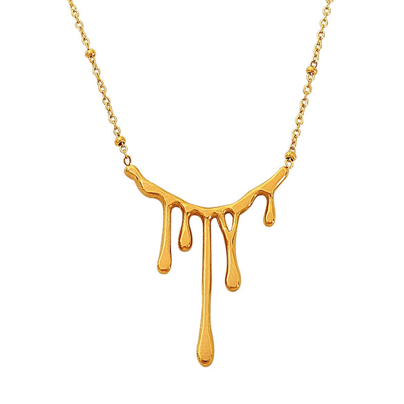 Wholesale 316L Stainless Steel Dropshaped Electroplated Simple Clavicle Necklace For Women