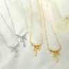 Wholesale 316L Stainless Steel Dropshaped Electroplated Simple Clavicle Necklace For Women