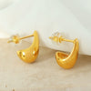 Wholesale 316L Stainless Steel Dropshaped Electroplated Women's Minimalist Earrings