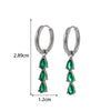 Wholesale Titanium Steel Dropshaped Geometric Diamondembedded Electroplated Women's Earrings