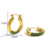 Wholesale Titanium Steel Dropshaped Geometric Diamondembedded Electroplated Women's Earrings