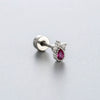 Wholesale Titanium Steel Ear Nail With Red And Purple Zircon Love Star And Heart Drop Shape Pendant Sweet Style