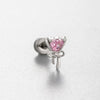 Wholesale Titanium Steel Ear Nails With Pink Cherry Bow For Women High Sense Style With Zircon Design