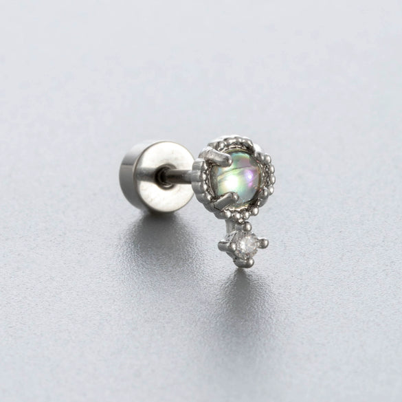Wholesale Titanium Steel Ear Nails With Zirconia And Moonstone Forest Style