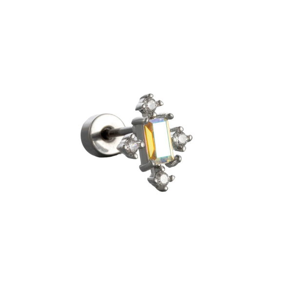 Wholesale Titanium Steel Ear Nails With Zirconia And Moonstone Forest Style