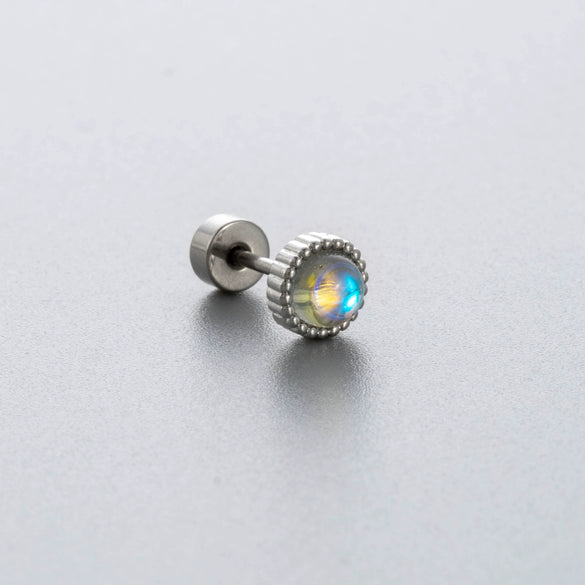 Wholesale Titanium Steel Ear Nails With Zirconia And Moonstone Forest Style