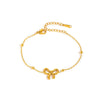 Wholesale Titanium Steel Earring Set Clavicle Chain And Bracelet With Bow Tie Styling And Electroplating