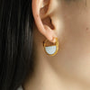 Wholesale 316L Stainless Steel Earrings And Necklace Set With Gold Inlaid French Retro Style Star Sun Moon Clouds And Universe Patterns