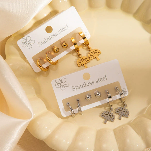 Wholesale Titanium Steel Earrings Fashion Geometric Heart Bow Tie Cross Design For Women