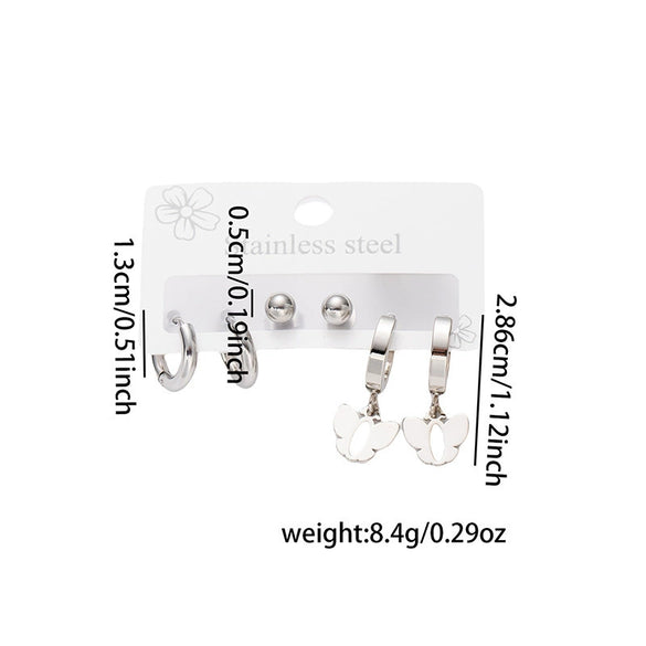 Wholesale Titanium Steel Earrings Fashion Geometric Heart Bow Tie Cross Design For Women