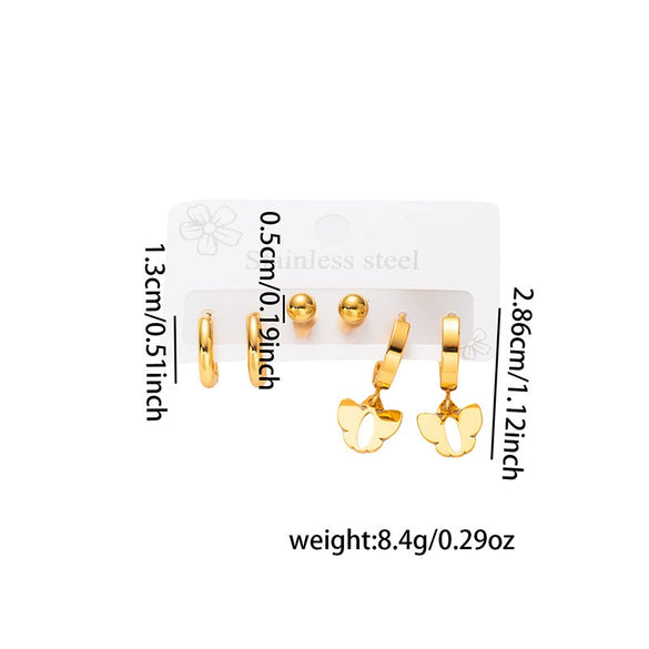 Wholesale Titanium Steel Earrings Fashion Geometric Heart Bow Tie Cross Design For Women