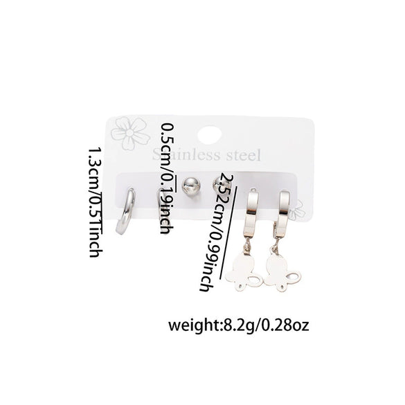 Wholesale Titanium Steel Earrings Fashion Geometric Heart Bow Tie Cross Design For Women