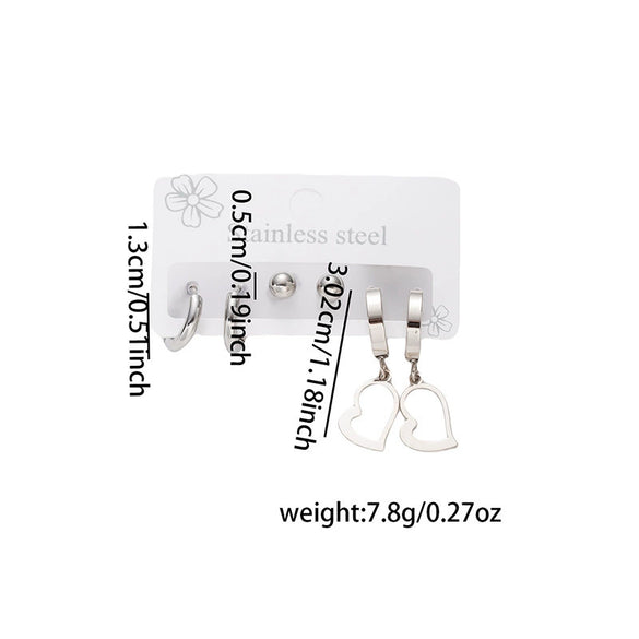 Wholesale Titanium Steel Earrings Fashion Geometric Heart Bow Tie Cross Design For Women