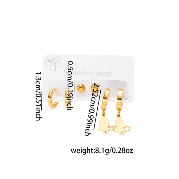 Wholesale Titanium Steel Earrings Fashion Geometric Heart Bow Tie Cross Design For Women