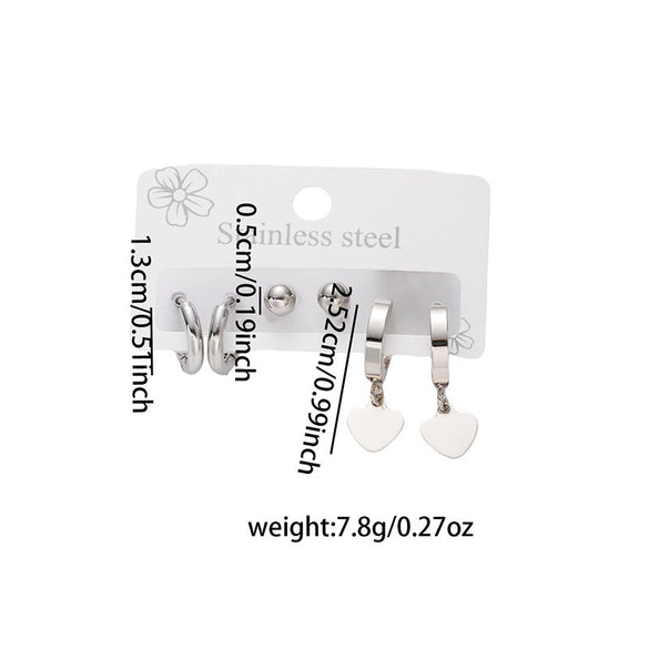 Wholesale Titanium Steel Earrings Fashion Geometric Heart Bow Tie Cross Design For Women