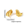 Wholesale Titanium Steel Earrings Fashion Style Geometric Heart Shape Leaves Woven Electroplated