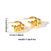 Wholesale Titanium Steel Earrings Fashion Style Geometric Heart Shape Leaves Woven Electroplated
