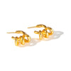 Wholesale Titanium Steel Earrings Fashion Style Geometric Heart Shape Leaves Woven Electroplated
