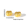 Wholesale Titanium Steel Earrings Fashion Style Geometric Heart Shape Leaves Woven Electroplated