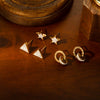 Wholesale Titanium Steel Earrings For Women Simple Geometric Triangle Circle Star Electroplated