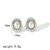 Wholesale Titanium Steel Earrings French Retro Style Geometric Inlaid Natural Stone For Ladies