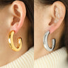 Wholesale 316L Stainless Steel Earrings Geometric Pattern 18K Gold Plated Minimalist Style For Women