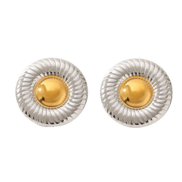Wholesale Titanium Steel Earrings Geometric Style Vacuum Plated
