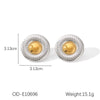 Wholesale Titanium Steel Earrings Geometric Style Vacuum Plated