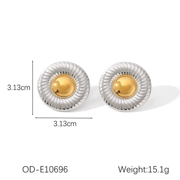 Wholesale Titanium Steel Earrings Geometric Style Vacuum Plated