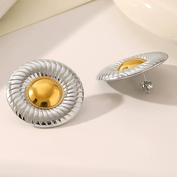 Wholesale Titanium Steel Earrings Geometric Style Vacuum Plated