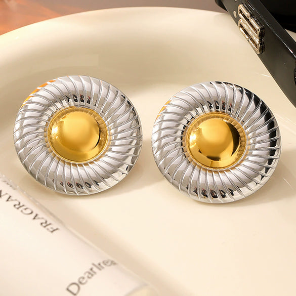 Wholesale Titanium Steel Earrings Geometric Style Vacuum Plated