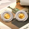 Wholesale Titanium Steel Earrings Geometric Style Vacuum Plated