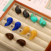 Wholesale 316L Stainless Steel Earrings Geometric Style Water Drop Shape Electroplated