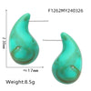 Wholesale 316L Stainless Steel Earrings Geometric Style Water Drop Shape Electroplated