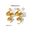 Wholesale Titanium Steel Earrings In Irregular Wave Shape With Pvd Furnace Real Gold Electroplating For Women