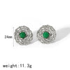 Wholesale Titanium Steel Earrings Retro Hollow Design Geometric And Floral Patterns Electroplated For Ladies