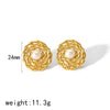 Wholesale Titanium Steel Earrings Retro Hollow Design Geometric And Floral Patterns Electroplated For Ladies