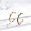 Wholesale Titanium Steel Earrings Retro Style Cshaped Electroplated With Letters Numbers Text Pattern