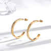 Wholesale Titanium Steel Earrings Retro Style Cshaped Electroplated With Letters Numbers Text Pattern