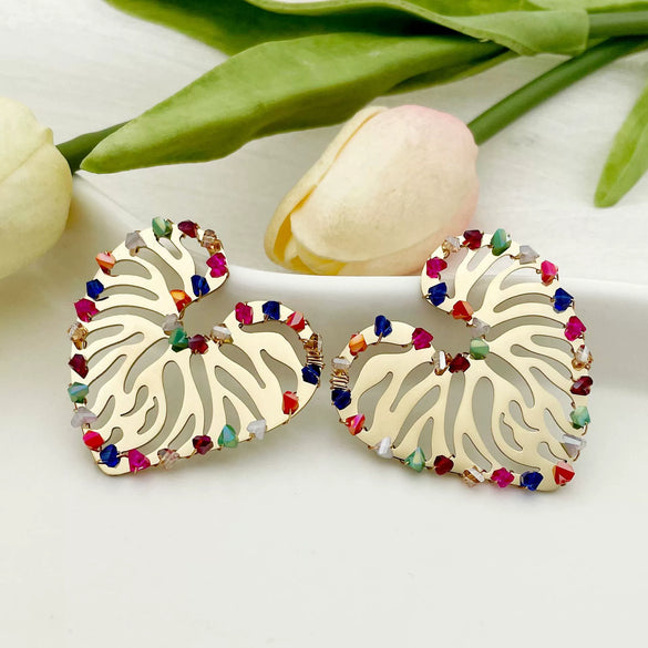Wholesale Titanium Steel Earrings Retro Style Hollow Design