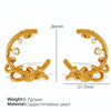 Wholesale 316L Stainless Steel Earrings With Crescent Twist Flower And Bow Design Cold Style Electroplated
