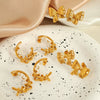 Wholesale 316L Stainless Steel Earrings With Crescent Twist Flower And Bow Design Cold Style Electroplated