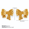 Wholesale 316L Stainless Steel Earrings With Crescent Twist Flower And Bow Design Cold Style Electroplated