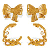 Wholesale 316L Stainless Steel Earrings With Crescent Twist Flower And Bow Design Cold Style Electroplated