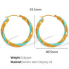 Wholesale 316L Stainless Steel Earrings With Exaggerated Twist Pattern And Large Round Shape Electroplated Fashion Ol Geometric Style