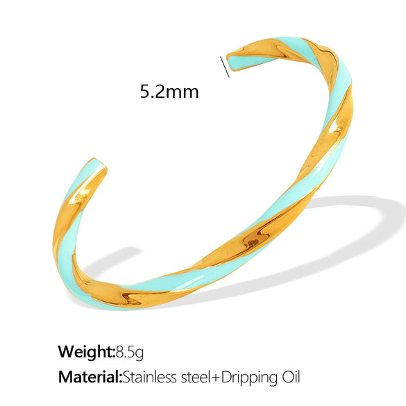 Wholesale 316L Stainless Steel Earrings With Exaggerated Twist Pattern And Large Round Shape Electroplated Fashion Ol Geometric Style