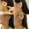 Wholesale 316L Stainless Steel Earrings With Exaggerated Twist Pattern And Large Round Shape Electroplated Fashion Ol Geometric Style